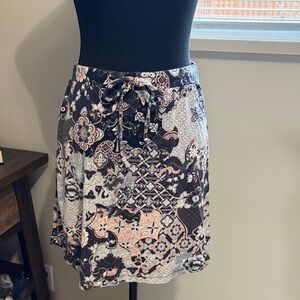 Women's casual cotton Mini Skirt with Floral Design